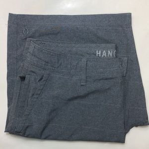 Hang Ten Gray White Pin Stripe Hybrid Drawstring
